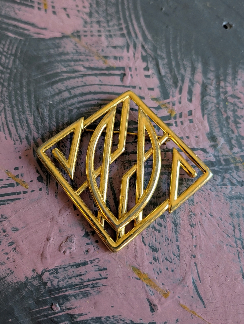 1980s Monet Geometric Brooch